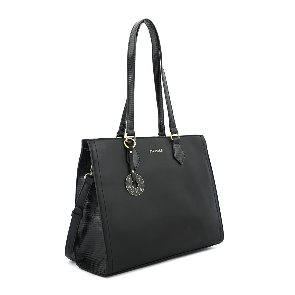 Cartera tote porta notebook nila grande negro especial