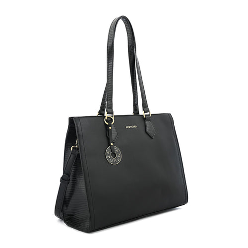 Cartera tote porta notebook nila grande negro especial