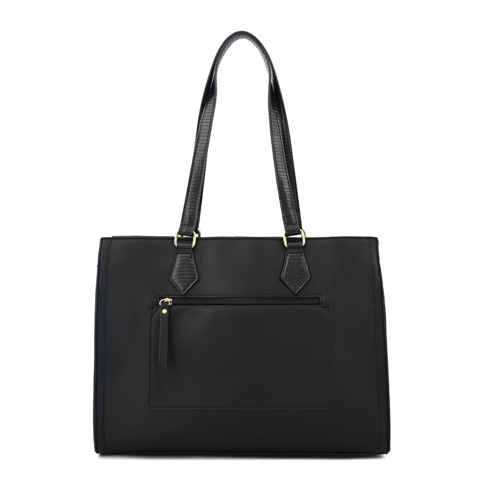 Cartera tote porta notebook nila grande negro especial