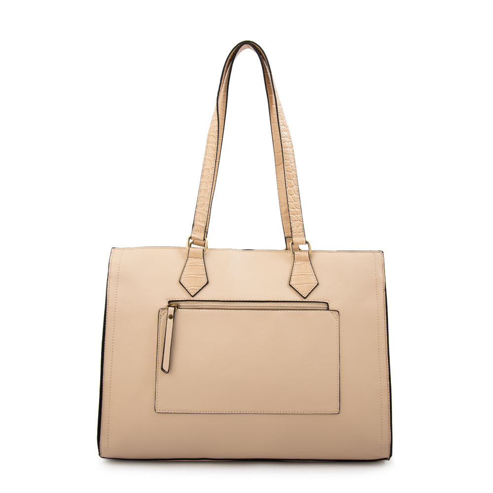 Cartera tote porta notebook nila grande blanco crudo