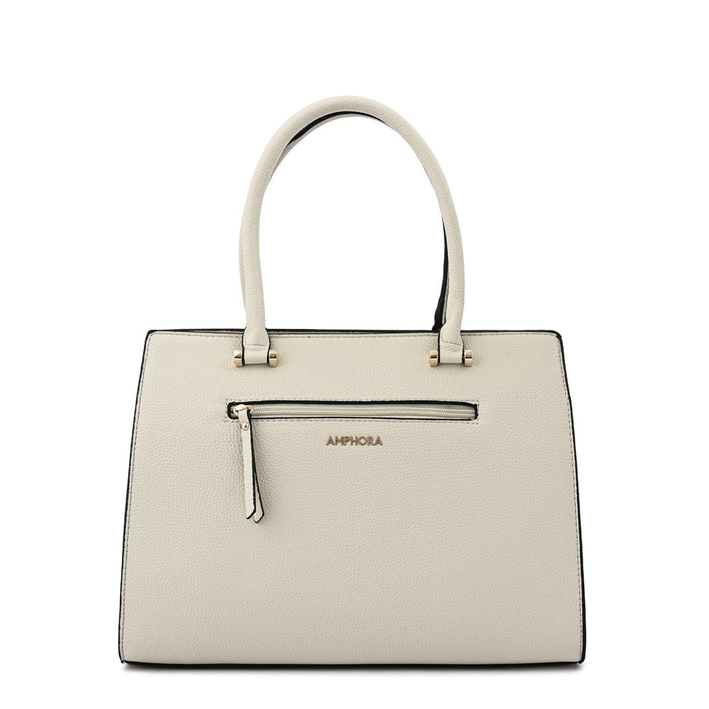 Cartera tote marla grande blanco crudo