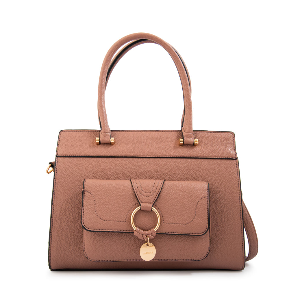 Cartera tote marla grande rosa viejo