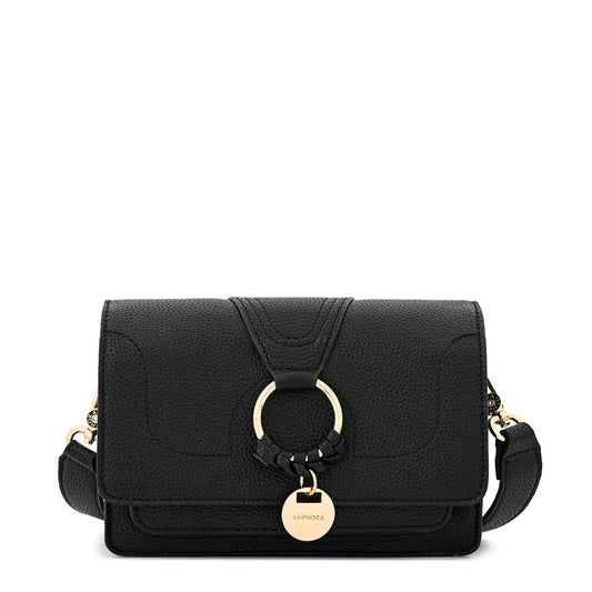 Cartera bandolera con tapa pequeña marla negro