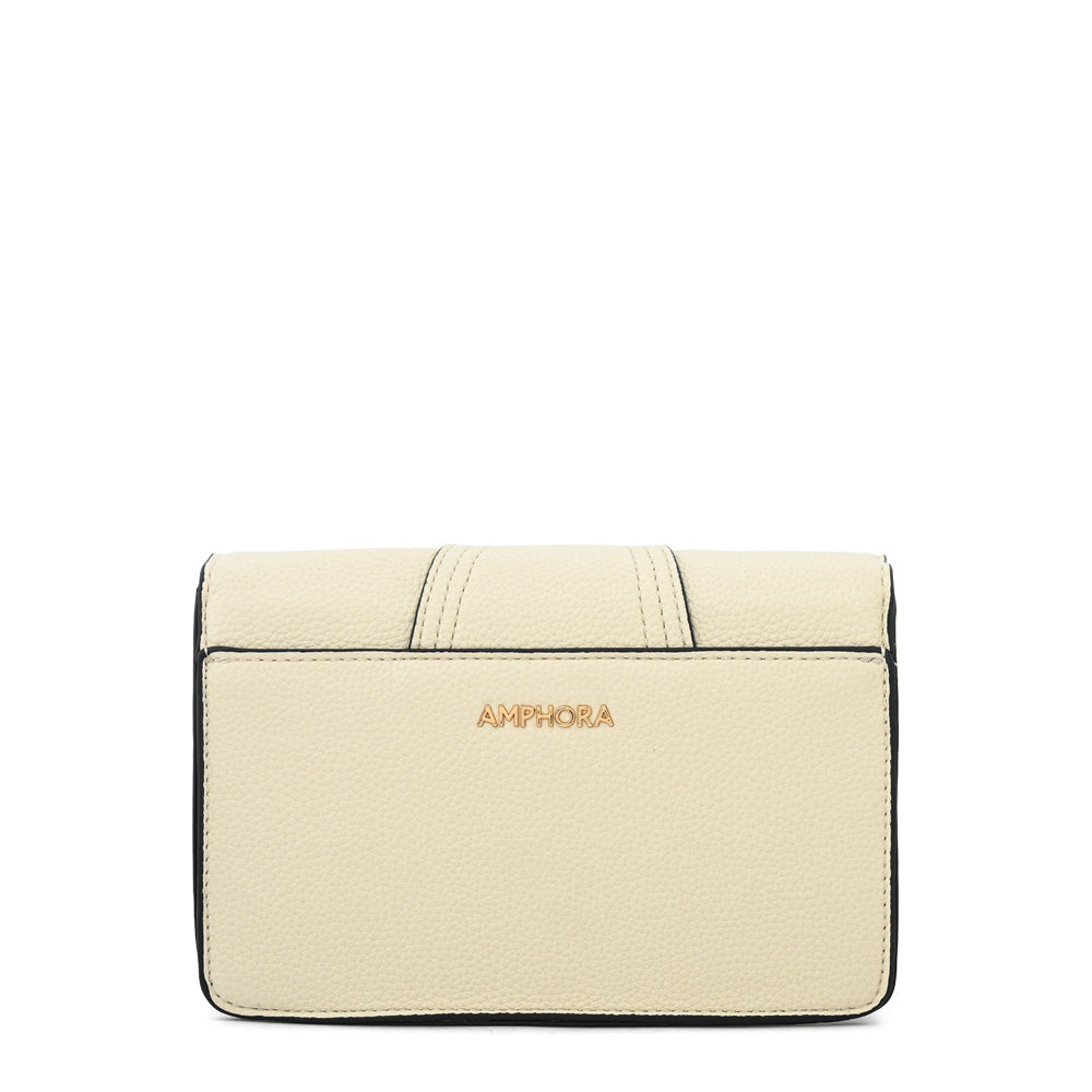 Cartera bandolera con tapa marla pequeña blanco crudo