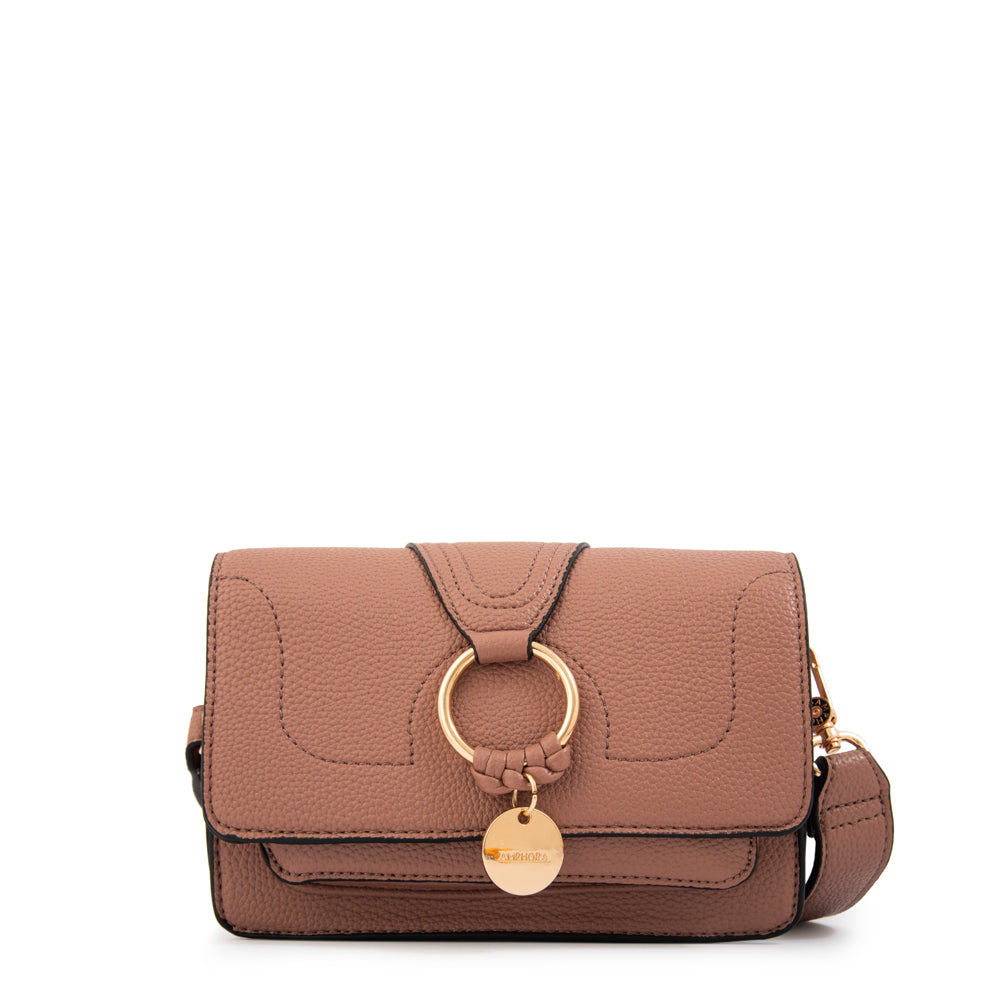 Cartera Bandolera con tapa marla pequeña rosa viejo