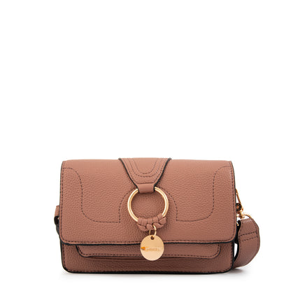 Cartera Bandolera con tapa marla pequeña rosa viejo