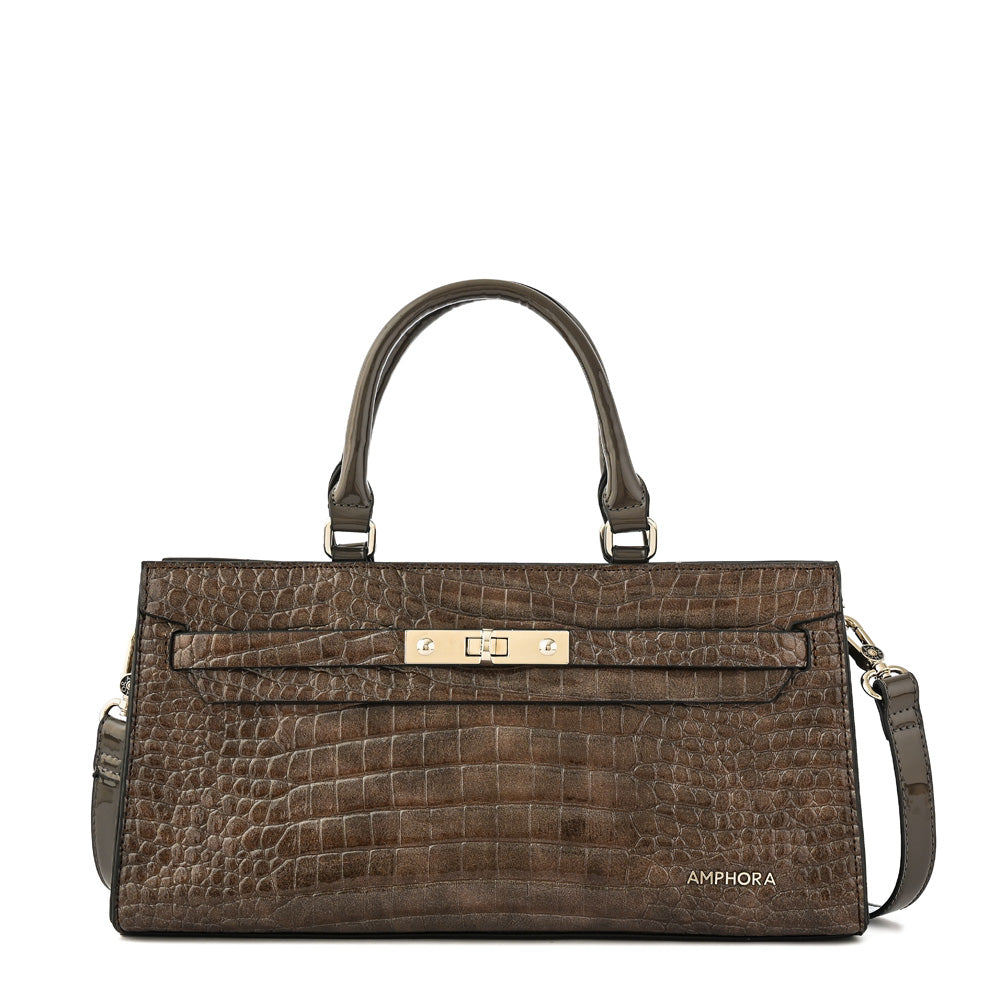 Cartera tote julia mediana taupe oscuro