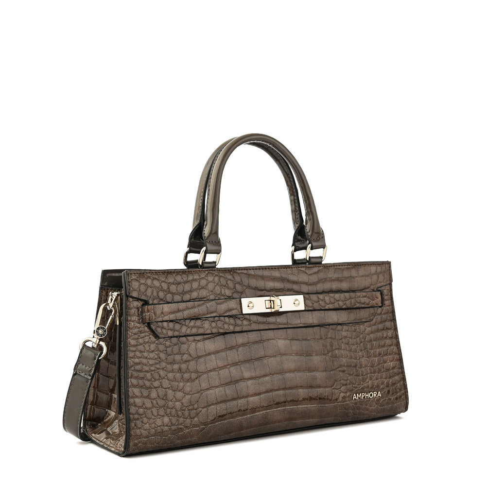 Cartera tote julia mediana taupe oscuro