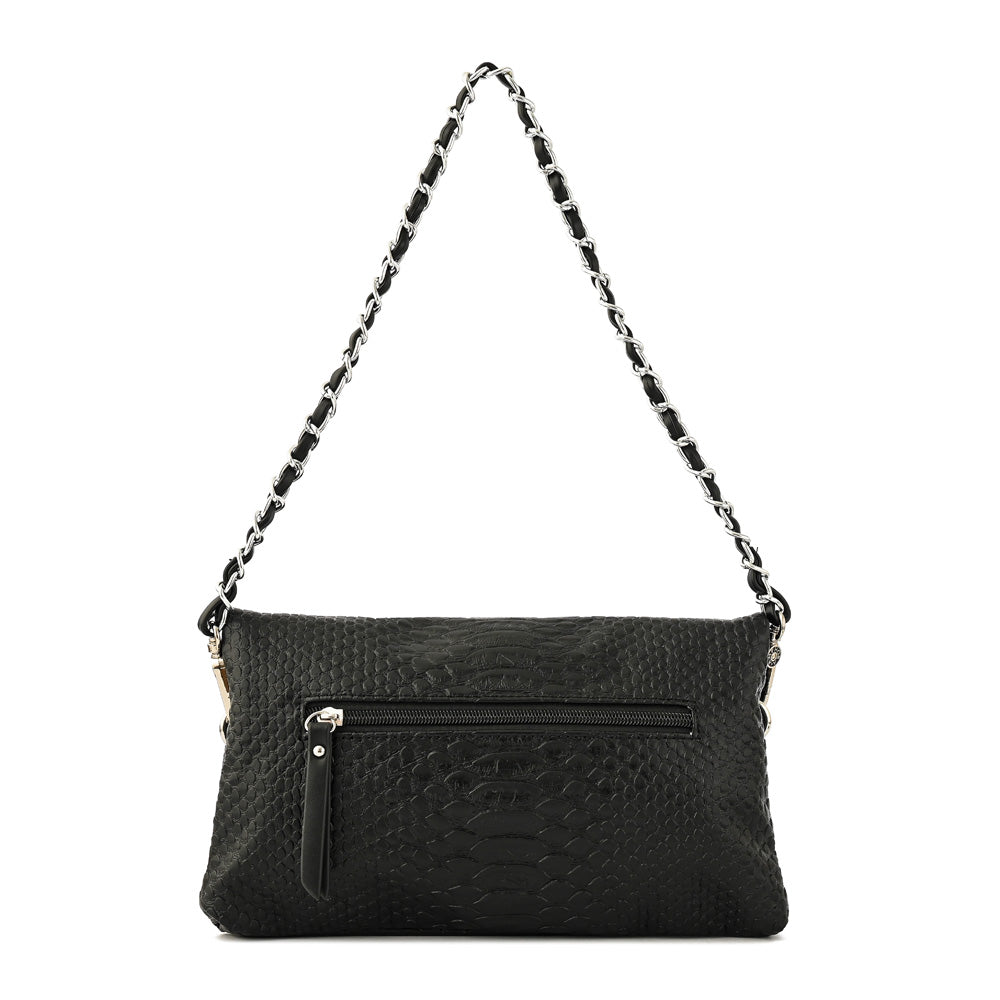Cartera bandolera con tapa alvar mediana negro