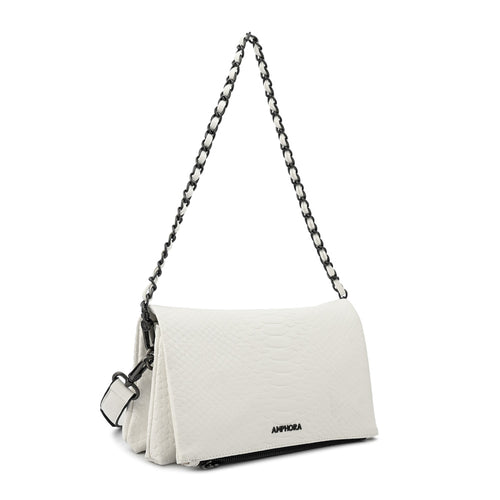 Cartera bandolera con tapa alvar mediana blanco