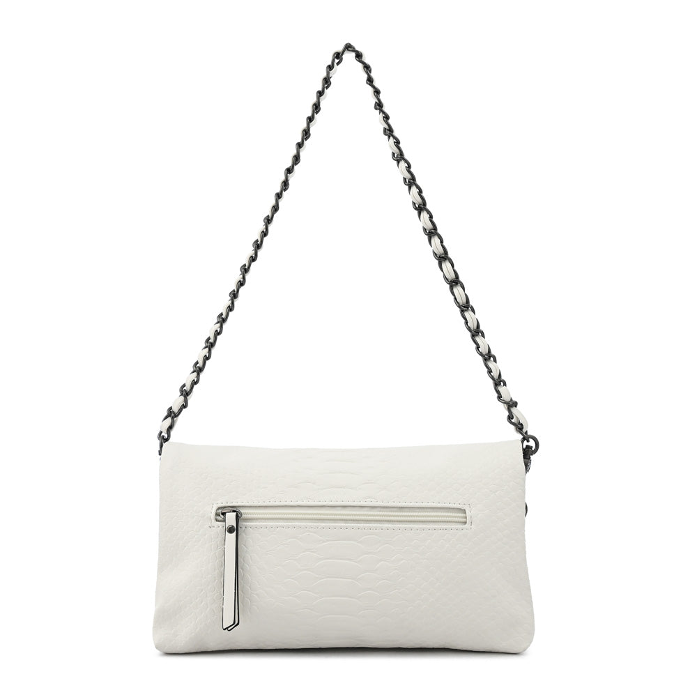 Cartera bandolera con tapa alvar mediana blanco