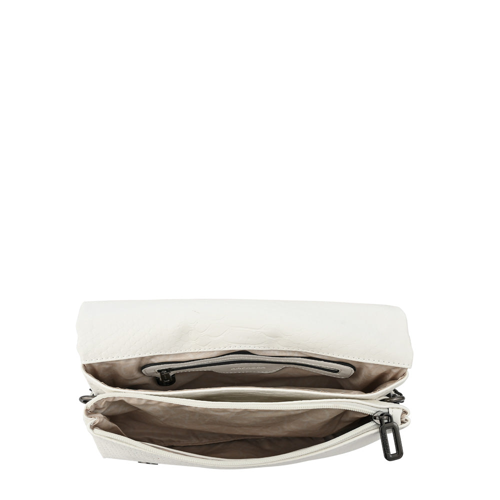 Cartera bandolera con tapa alvar mediana blanco
