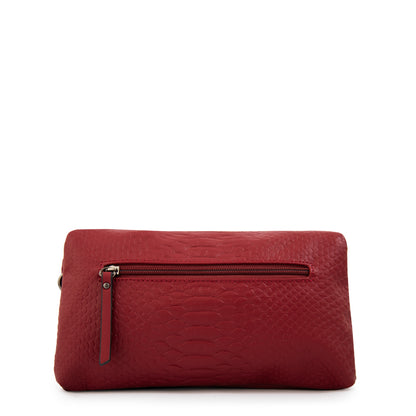 Cartera Bandolera con tapa alvar mediana rojo oscuro