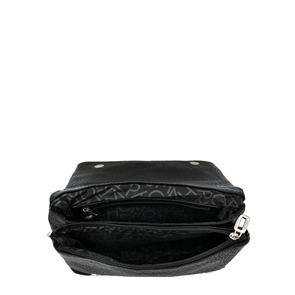 Cartera bandolera con tapa valita mediana negro