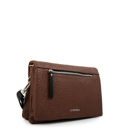 Cartera Bandolera con tapa valita mediana café