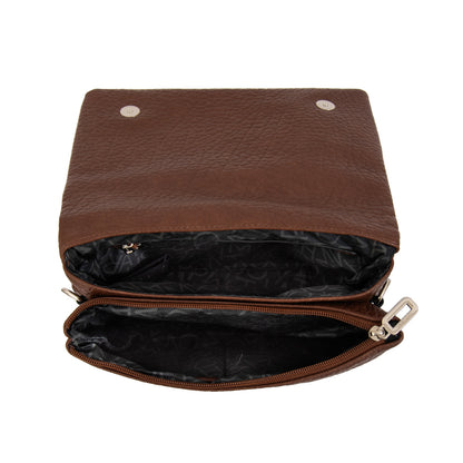 Cartera Bandolera con tapa valita mediana café