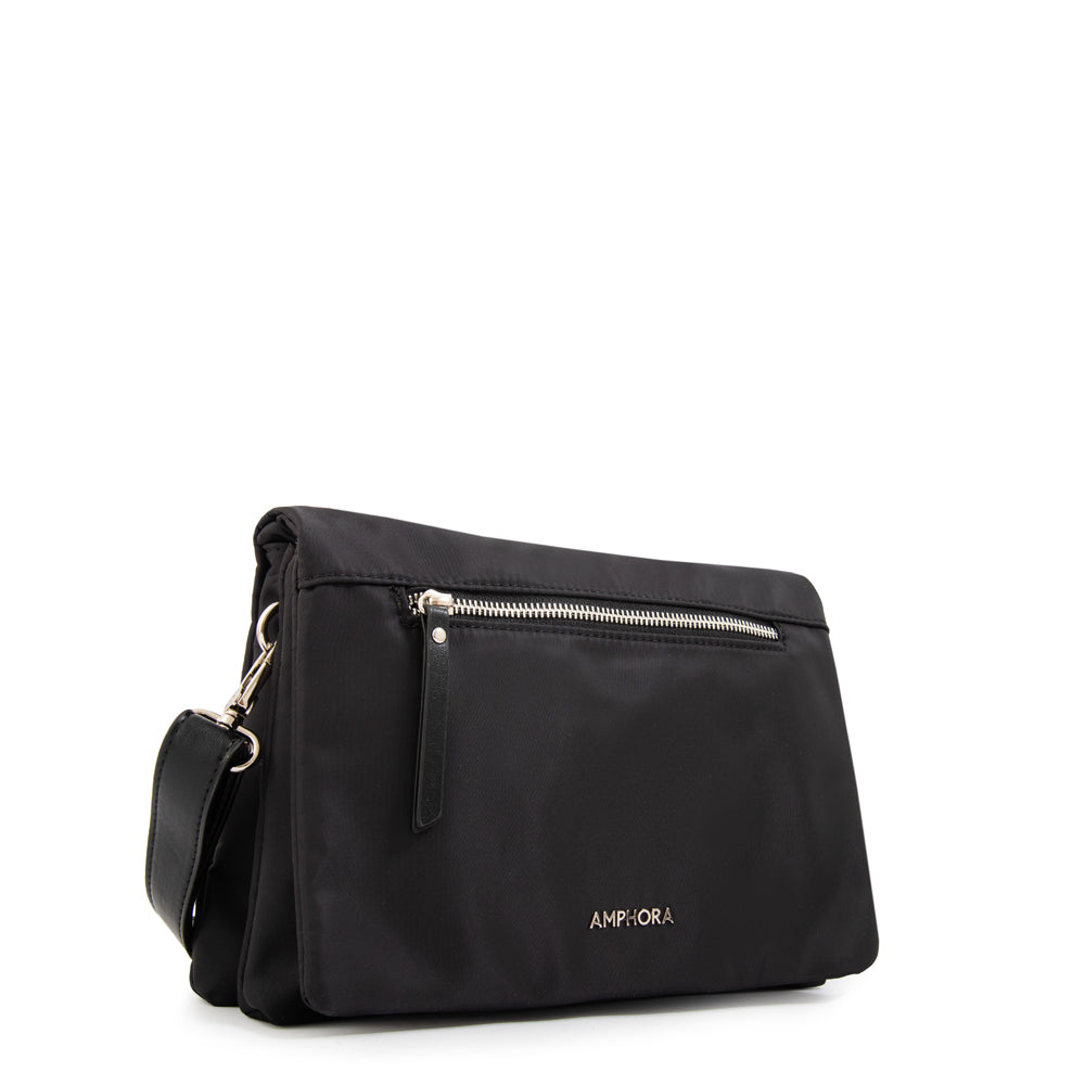 Cartera Bandolera con tapa valita mediana negro especial