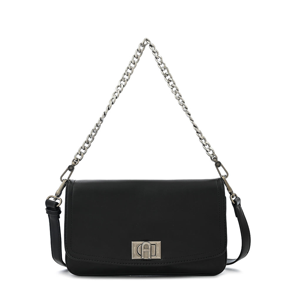 Cartera bandolera con tapa anto mediana negro