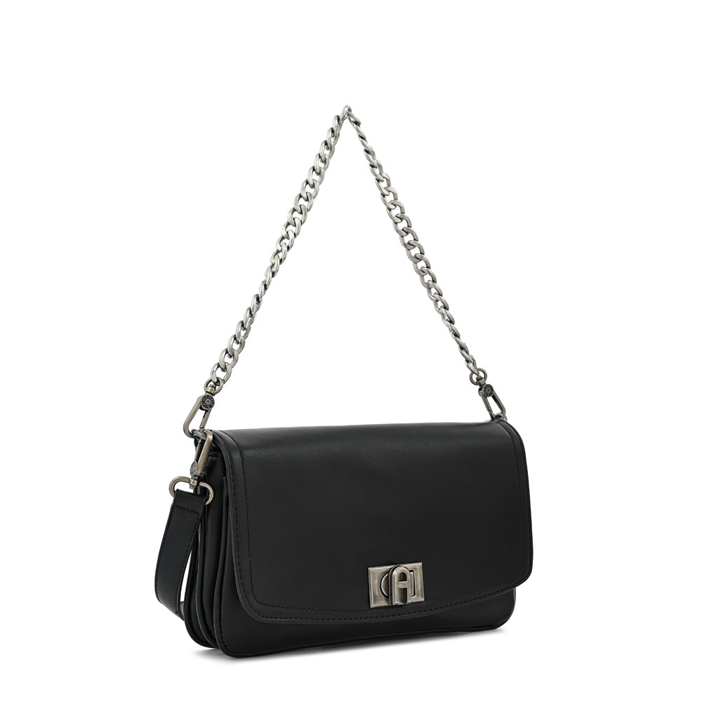 Cartera bandolera con tapa anto mediana negro