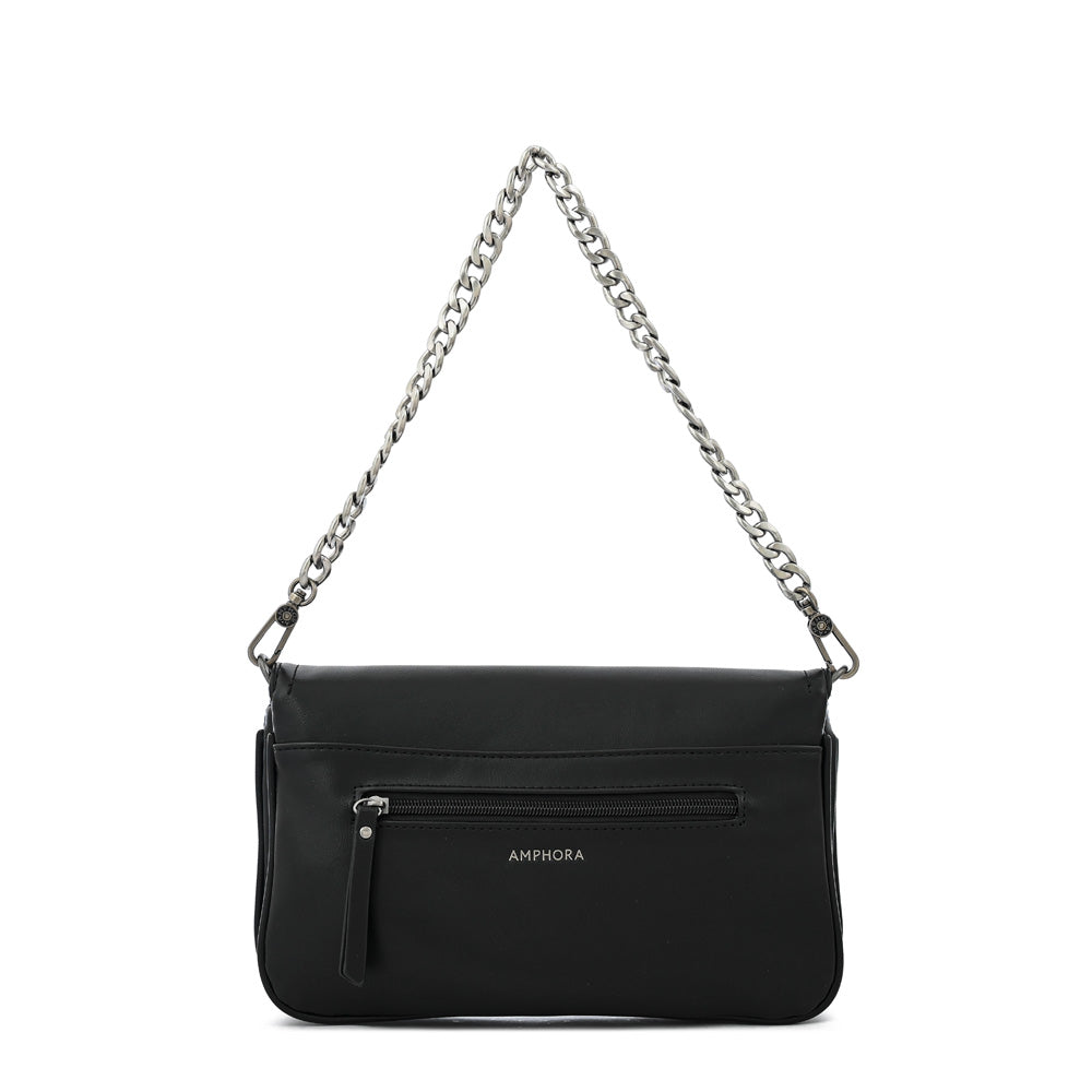Cartera bandolera con tapa anto mediana negro