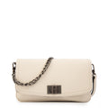 Cartera bandolera con tapa anto mediana blanco crudo