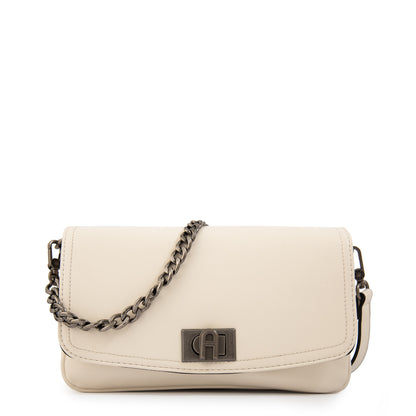 Cartera Bandolera con tapa anto mediana blanco crudo