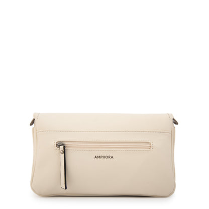 Cartera Bandolera con tapa anto mediana blanco crudo