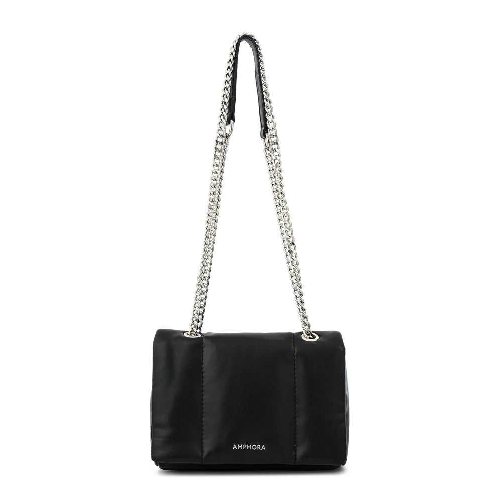 Cartera bandolera con tapa elian mediana negro