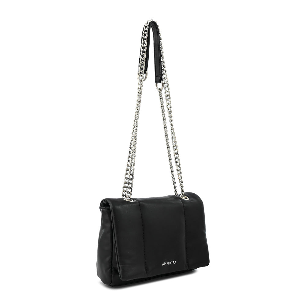 Cartera bandolera con tapa elian mediana negro