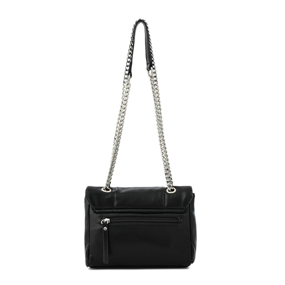 Cartera bandolera con tapa elian mediana negro