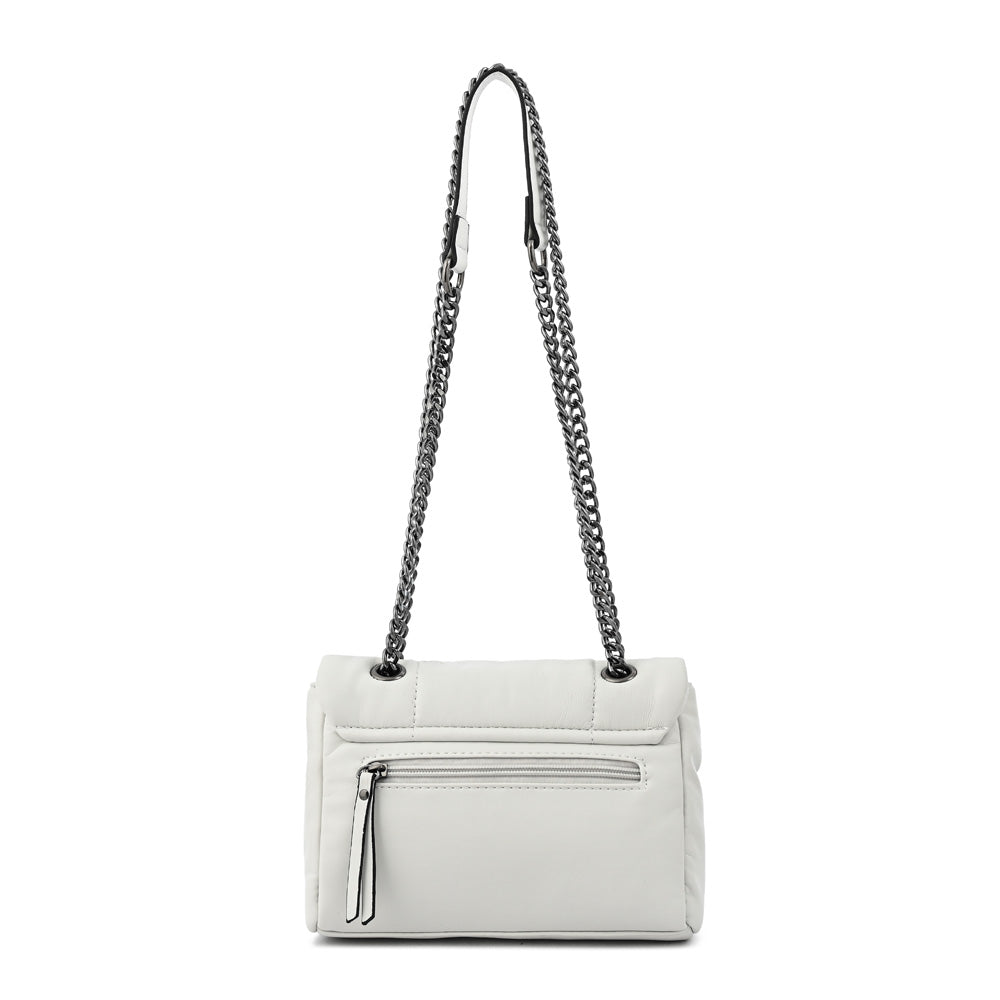 Cartera bandolera con tapa elian mediana blanco