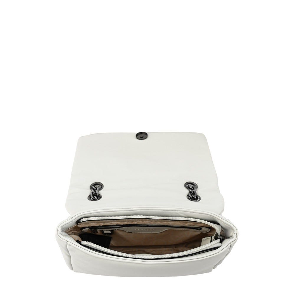 Cartera bandolera con tapa elian mediana blanco
