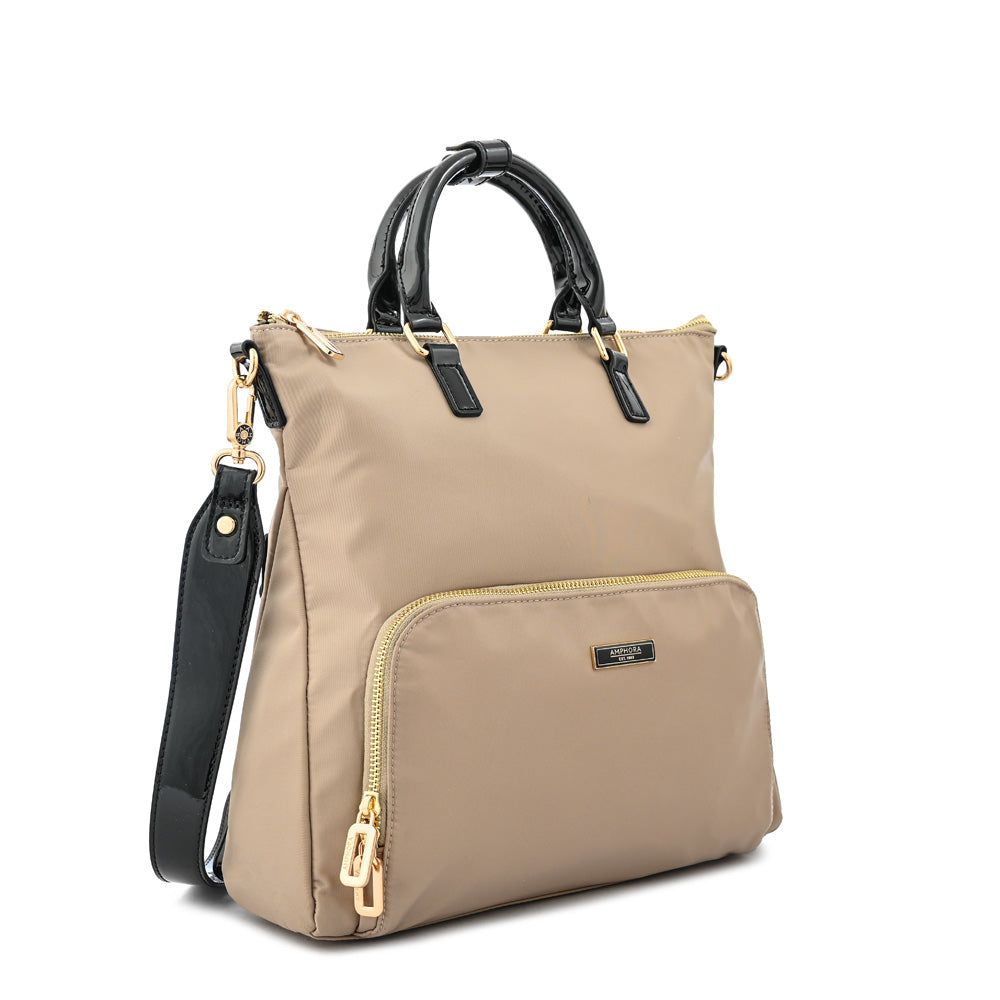 Mochila con compartimientos mediana lauri beige