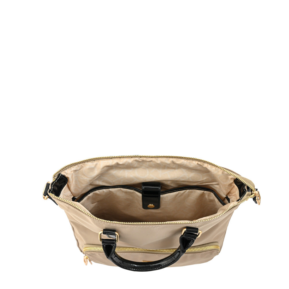 Mochila con compartimientos lauri mediana beige