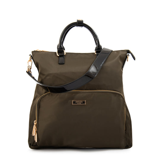 Mochila con compartimientos lauri mediana verde oliva