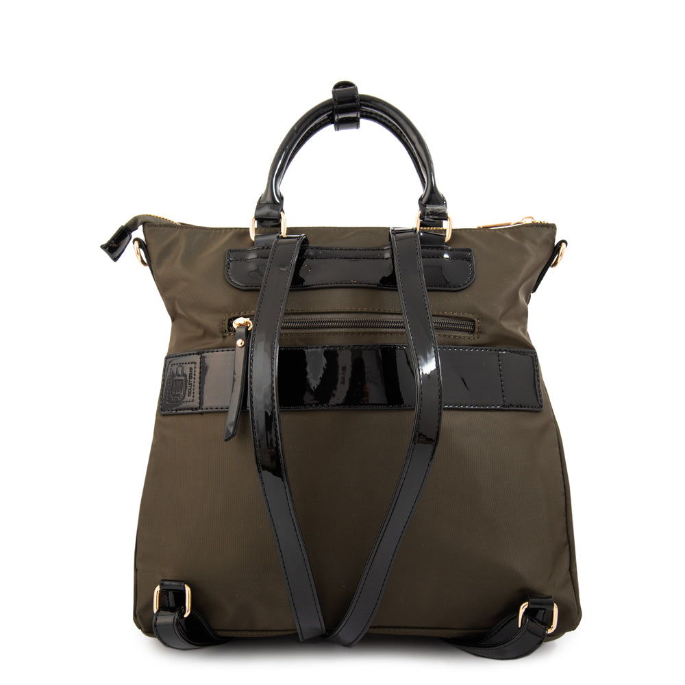 Mochila con compartimientos lauri mediana verde oliva