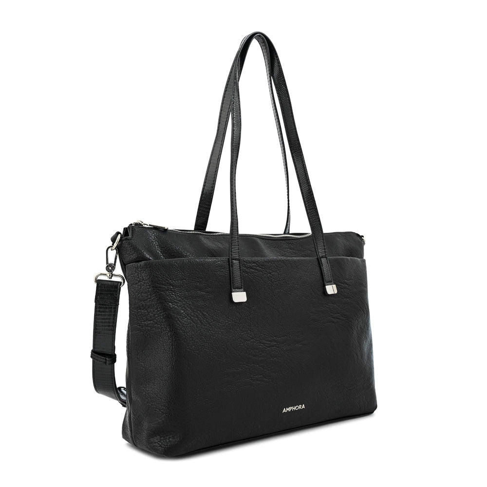 Cartera tote porta notebook lilian grande negro