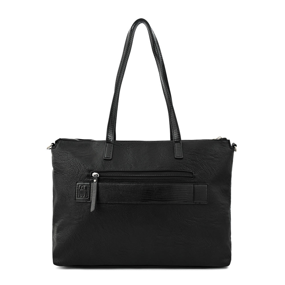 Cartera tote porta notebook lilian grande negro
