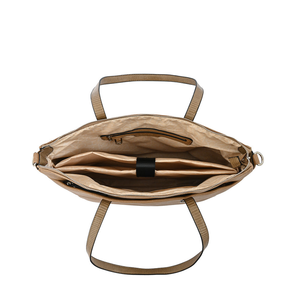 Cartera dos asas porta notebook grande lilian taupe – Amphora Chile