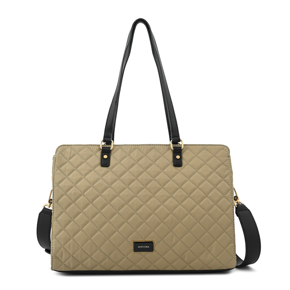 Cartera tote porta notebook bugi grande taupe