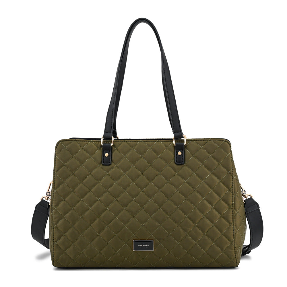 Cartera tote porta notebook bugi grande verde oliva