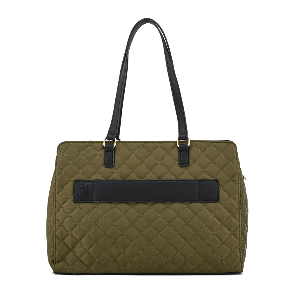 Cartera tote porta notebook bugi grande verde oliva