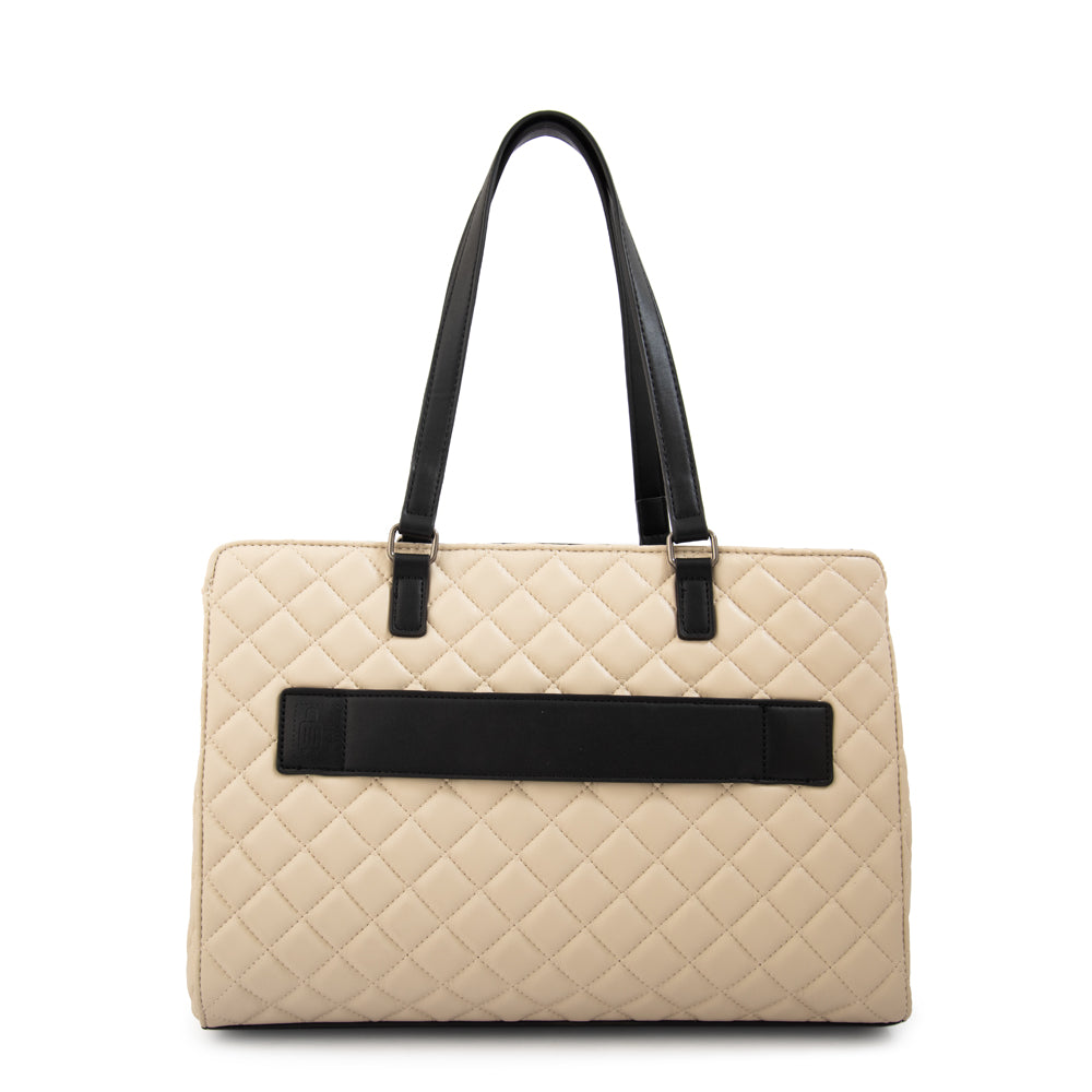Cartera tote porta notebook bugi grande blanco crudo