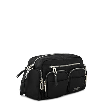 Cartera bandolera mediana cler negro texturizado