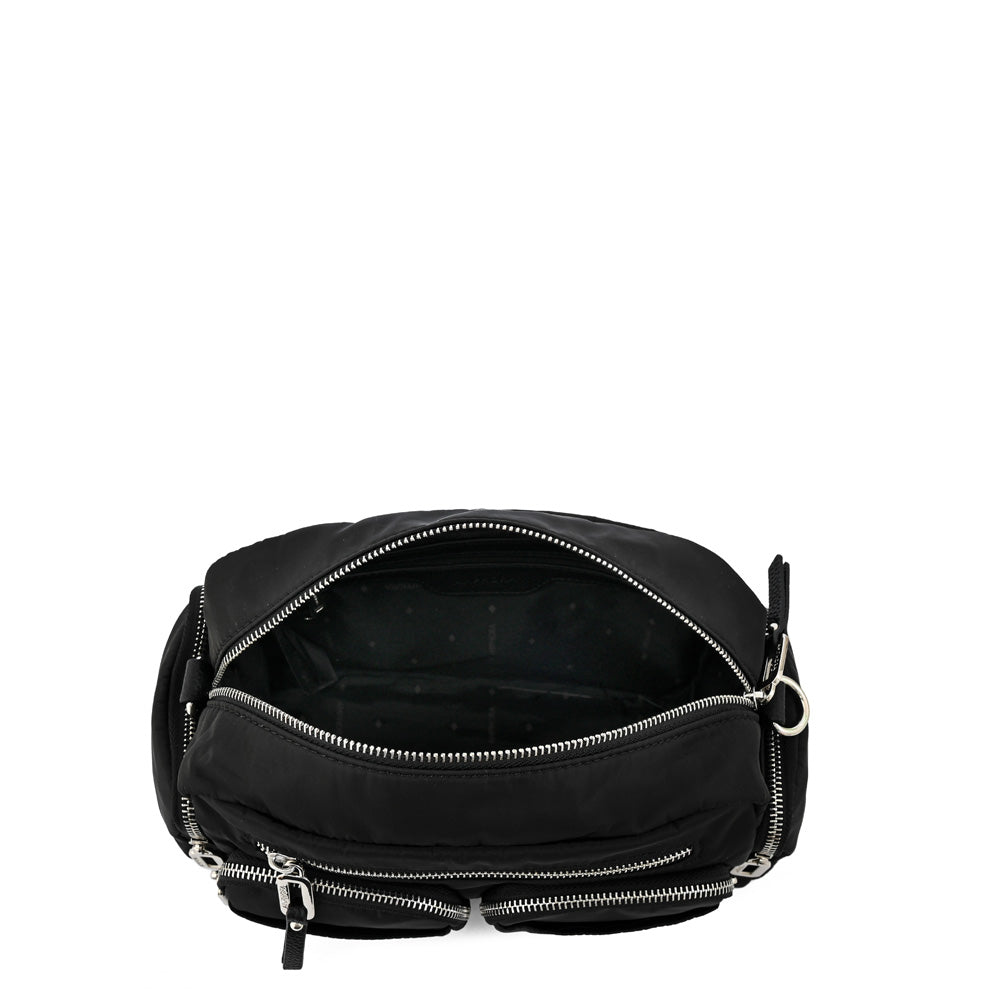 Cartera bandolera mediana cler negro texturizado