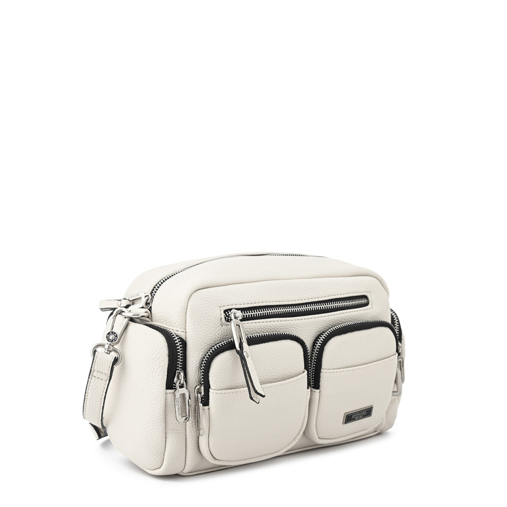 Cartera bandolera mediana cler blanco crudo