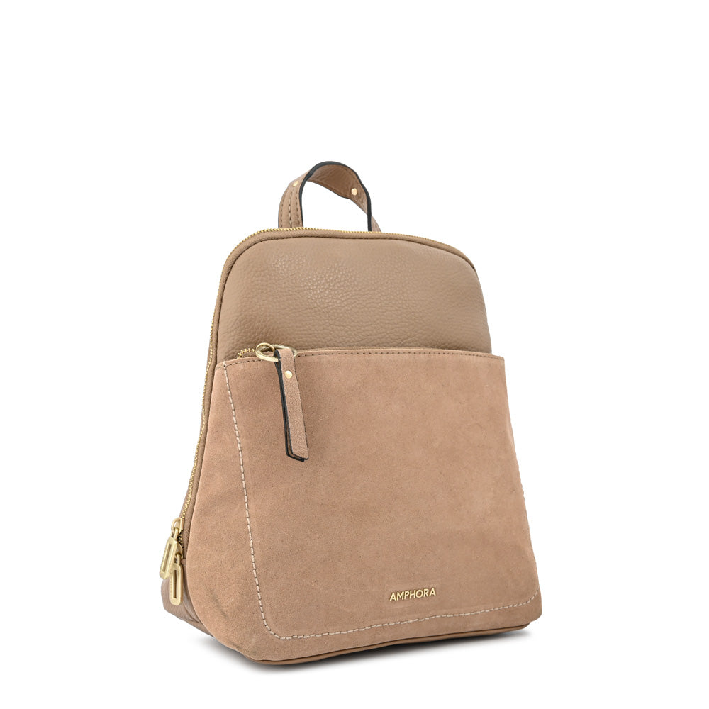 Mochila villette mediana taupe