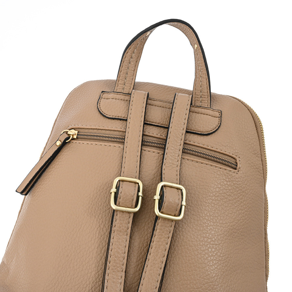 Mochila villette mediana taupe