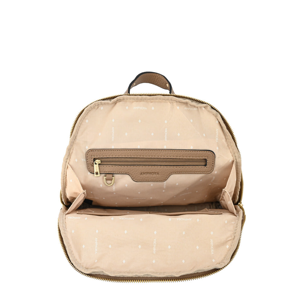 Mochila villette mediana taupe