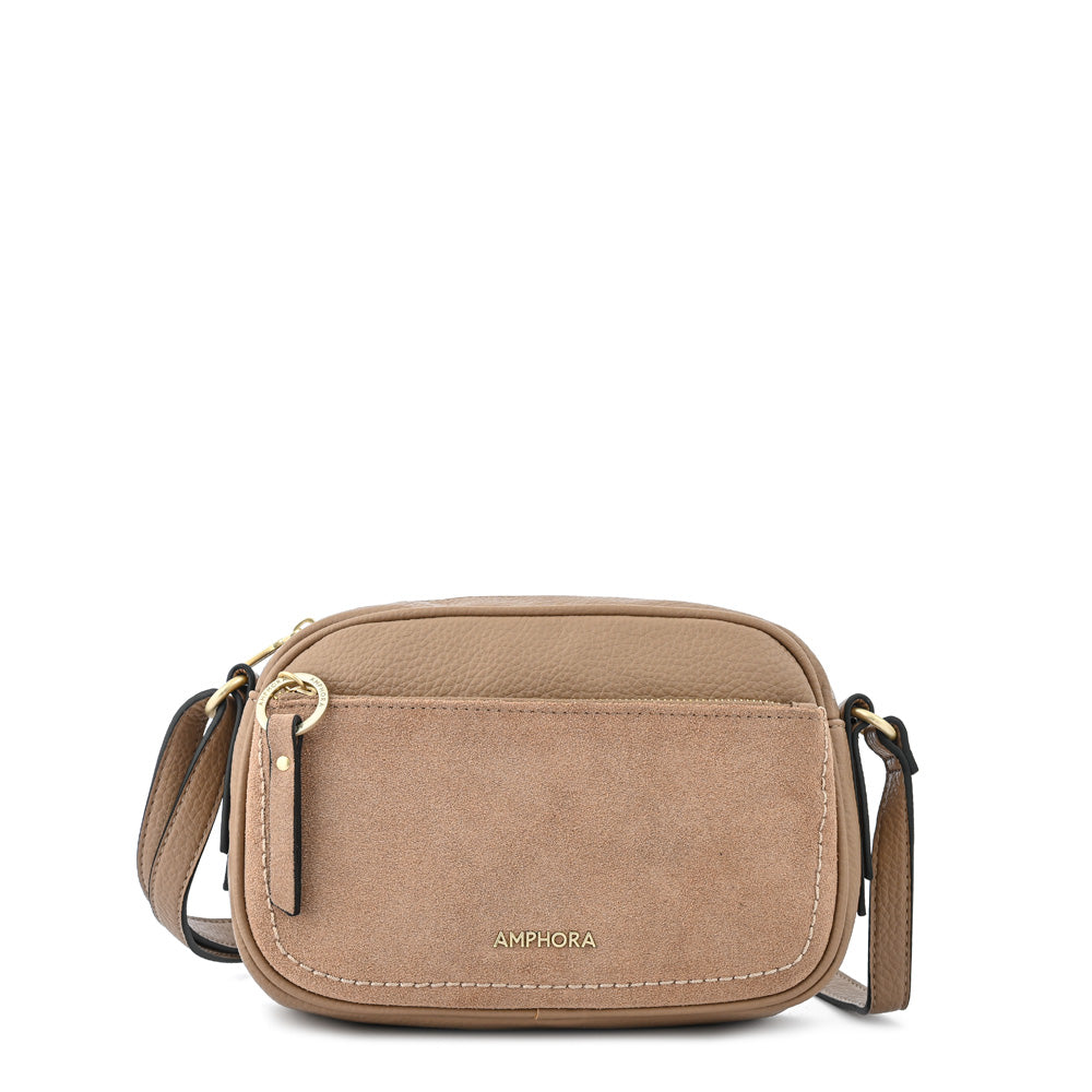 Cartera bandolera mediana villette taupe